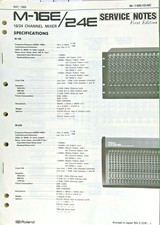 Roland M-16E M-24E 16/24 Channel Mixer Original Service Manual, Schematics Book.