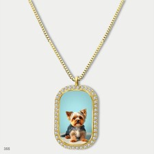 Amazing Cute Yorkie Yorkshire Terrier Dog Fashion Pendant Necklace Chain Printed