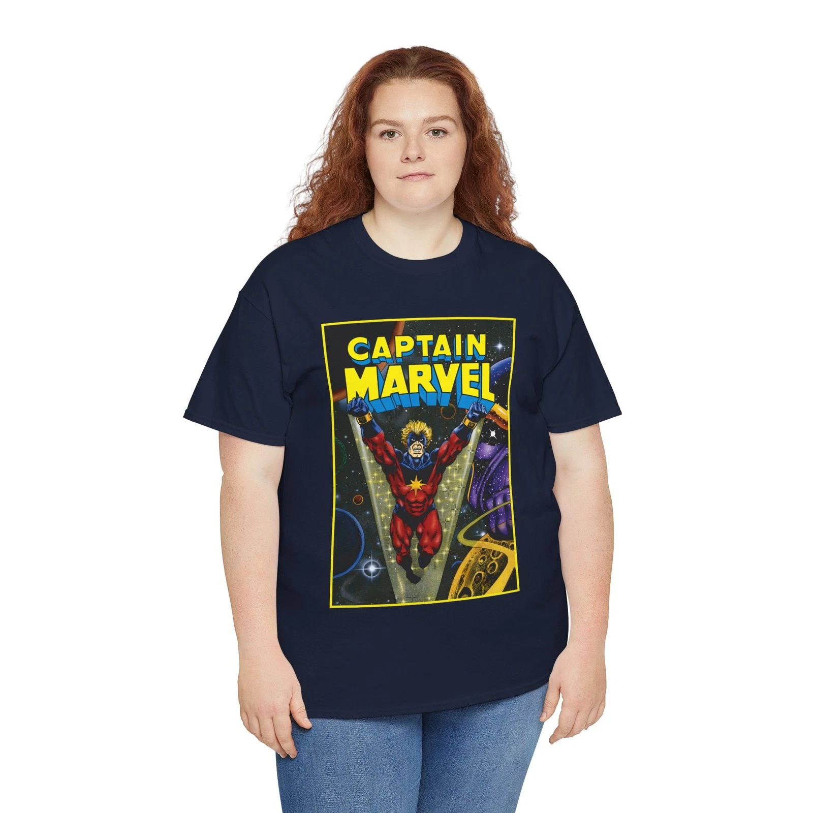 Captain Marvel T-Shirt - Jim Starlin Art - Mar-Vell - Thanos - Marvel Comics