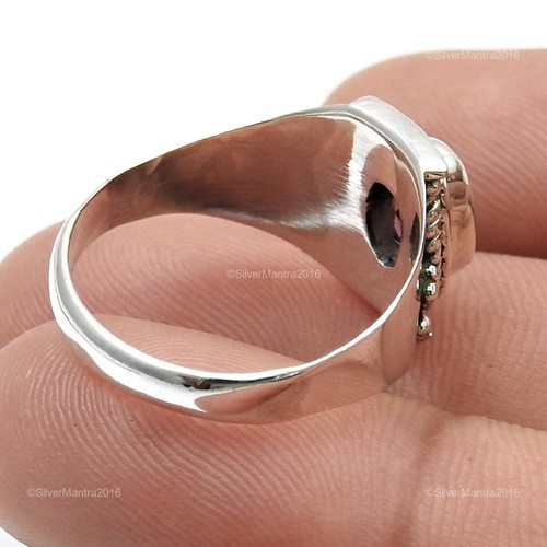 Daughters Day Sale 925 Solid Silver Amethyst Gemstone Cocktail New Ring Size 8 - Picture 5 of 10