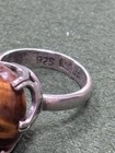 BRUTALIST MCM MEXICO TAXCO EAGLE3 STERLING SILVER TIGERS EYE RING SIGNED JA 5.75 — photo 5