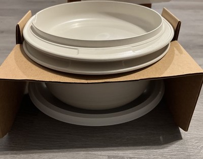 TUPPERWARE USA VINTAGE ULTRA 21 OVENWARE 3 QUART CASSEROLE SET w/cookbook--New