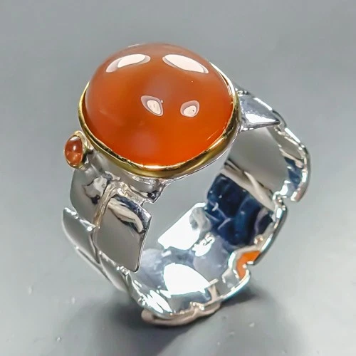 Fine Art Natural Chalcedony Ring 925 Sterling Silver Size 9 /R463404