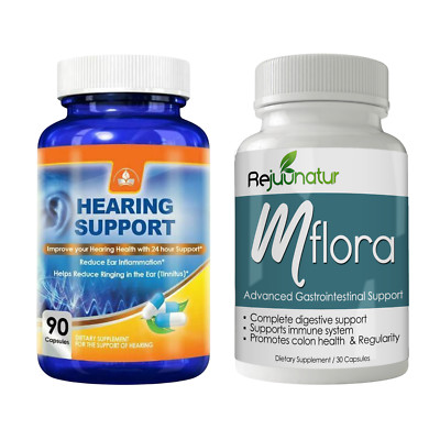 Hearing Health Tinnitus Remedy & Mflora Probiotic Supplements Digestive Health