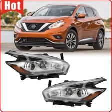 Pair LED DRL Halogen Projector Headlights Headlamps For 2015-2018 Nissan Murano