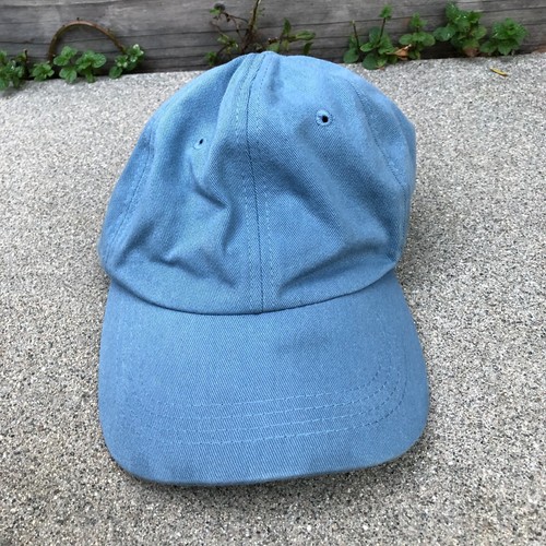 Vintage Herren Baseballmütze blau verstellbare Kappe 100 % Baumwolle leer lange Rechnung