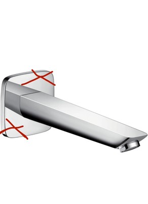 hansgrohe Logis Wanneneinlauf, Komfort-Auslauf 195mm,  (71410000) Ohne Rosette!
