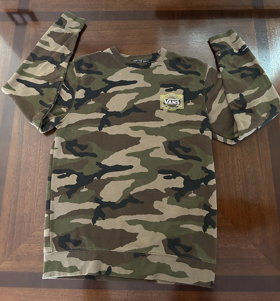 Vans Off The Wall Long Sleeve Sweatshirt CAMO CAMOUFLAGE Men s Size Medium
