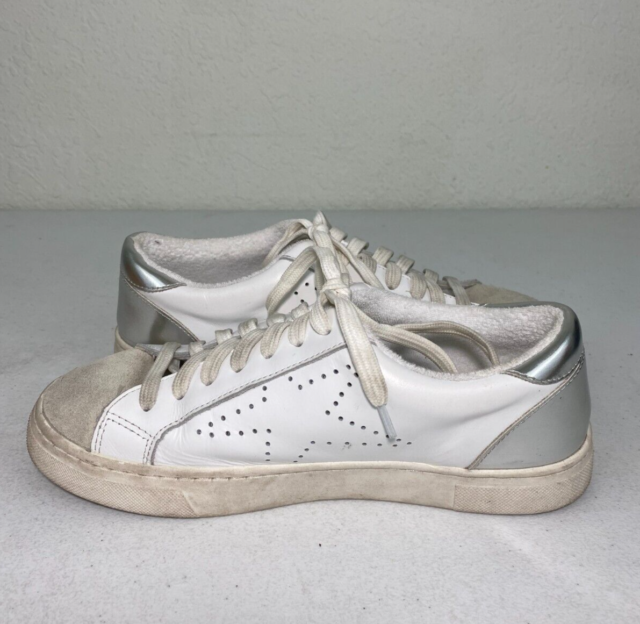 Steve Madden Rezume Women’s Sz 9 White/silver Distressed SNEAKERS Shoes ...