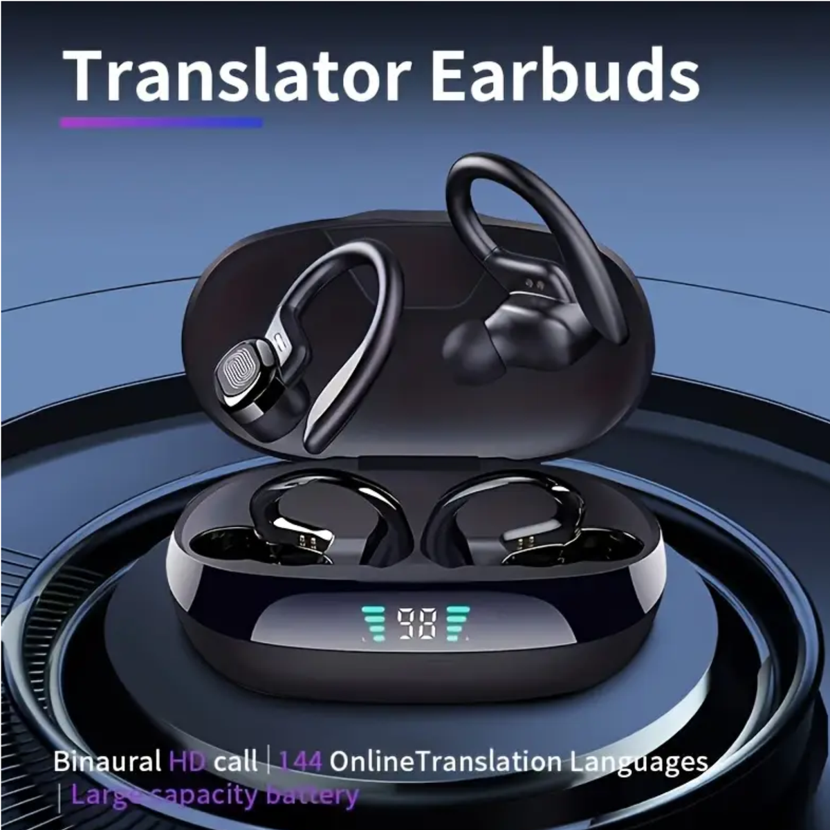 Pro Talk Wireless Earbuds – 144-Language AI-Powered Translation