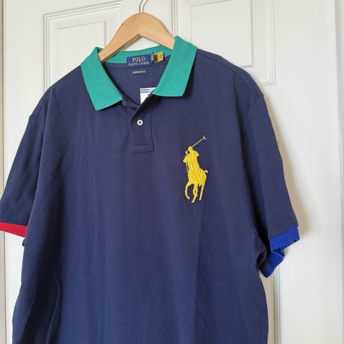 Ralph Lauren Men XXL Custom Slim-Fit ShortSleeve Blue Big