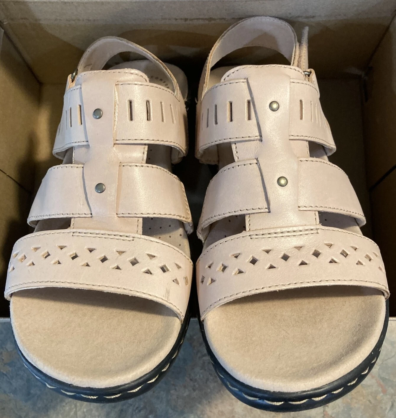 Sandali donna Clarks Collection taglia 8 5W massimo comfort blush tre cinturini