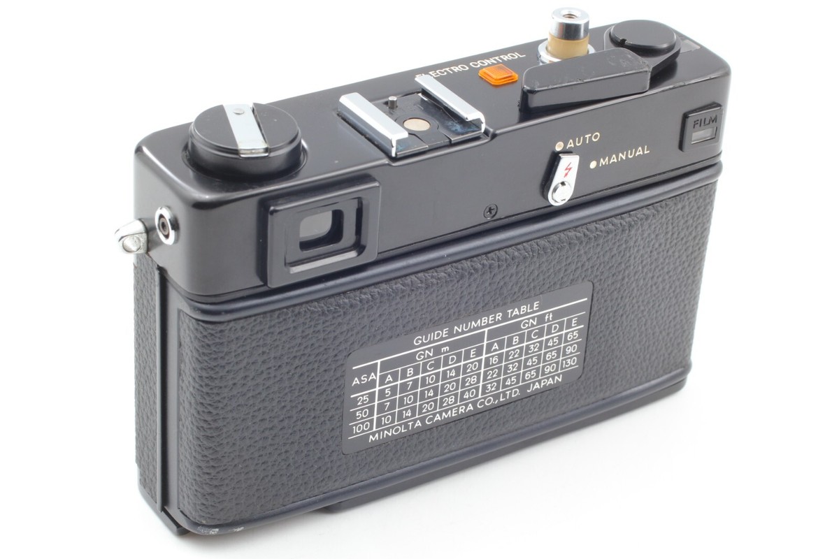 Exc+++】Minolta Hi-Matic E Black 35mm Film Camera 40mm f/1.7 Lens