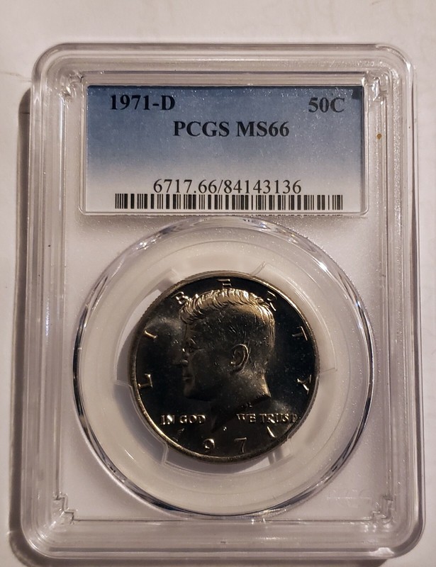 1971-D Kennedy Half Dollar PCGS MS66 no reserve