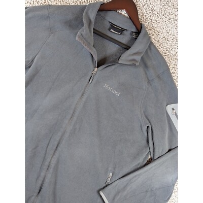 Marmot Polartec Fleece Jacket Full Zip Lightweight Gray Mens XXL