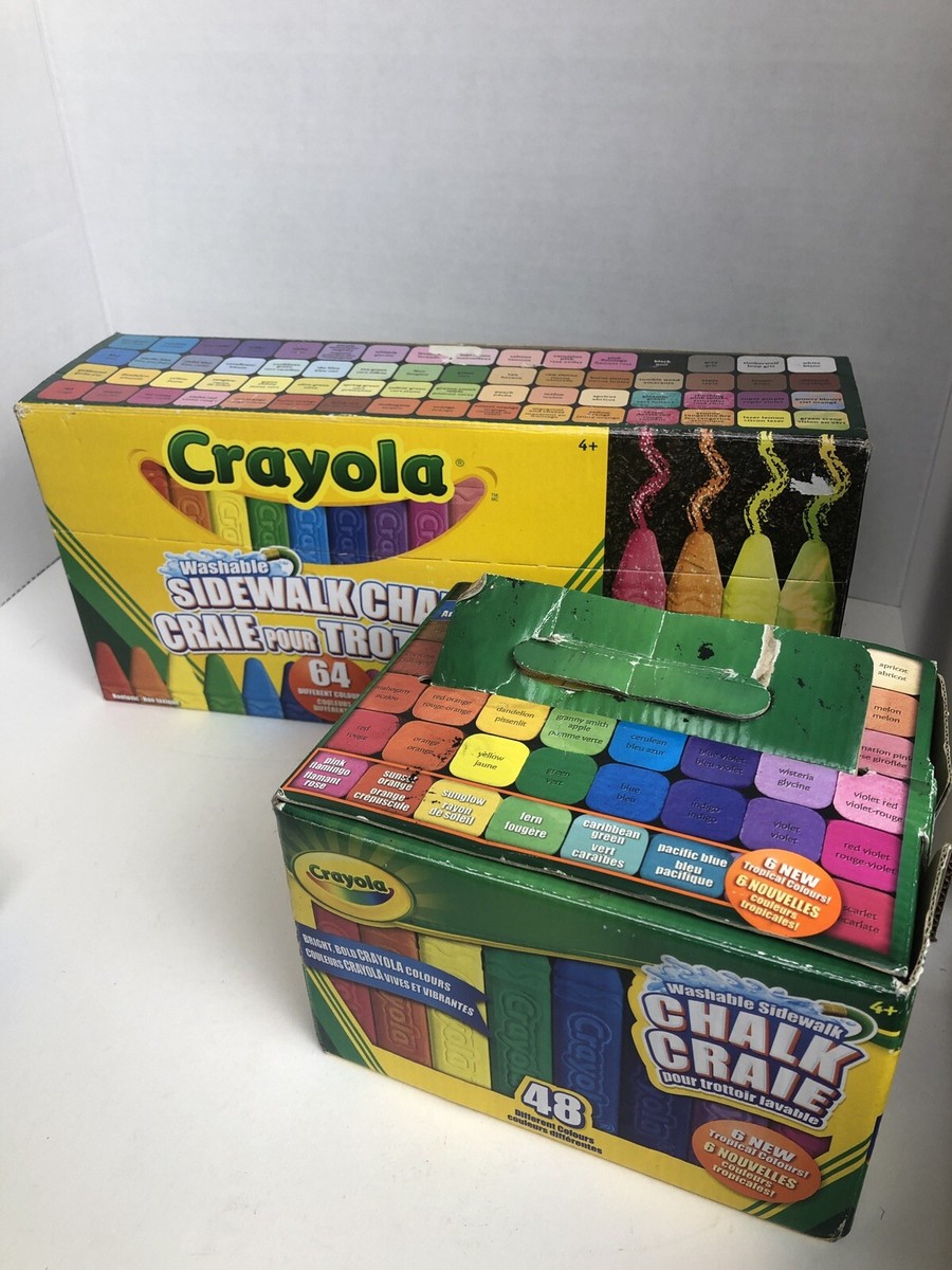 Crayola Washable Sidewalk Chalk 64CT 48CT Used