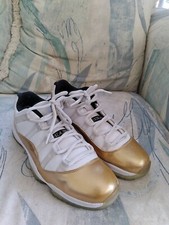 Nike Air Jordan 11 Retro Low Closing Ceremony White Gold 528895-103 Men's Sz 10