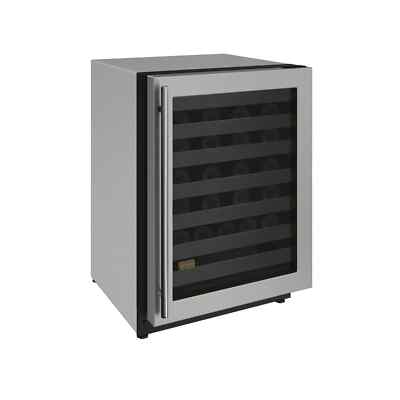 U-Line U2224WCS00A 24'' Stainless Steel Glass Door Built-In Wine Cooler