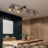 Deckenlampe Deckenleuchte Esszimmerlampe Spot Verstellbar Gold 4 Flammig L 72 Cm