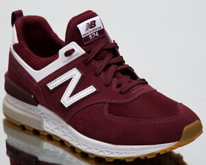 NEW Balance 574 Sport Uomini Scarpe da ginnastica Burgundy Bianco Scarpe  Stile di vita 2018 MS574-FCW | eBay