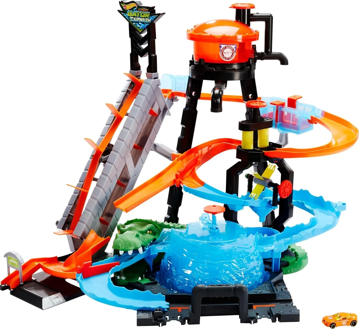 Hot Wheels Ultimate Gator Car Wash Playset with Color Shifters Toy