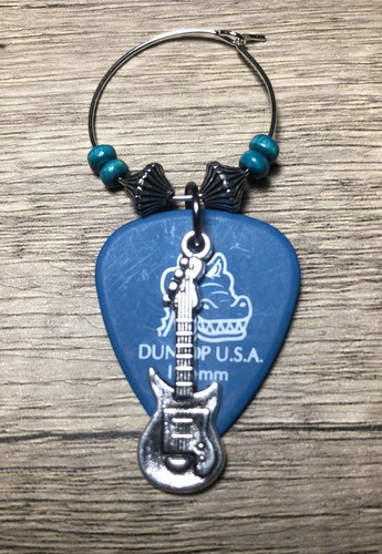 Marcatori per bicchieri da vino, tema chitarra, realizzati in Texas - Foto 4 di 7
