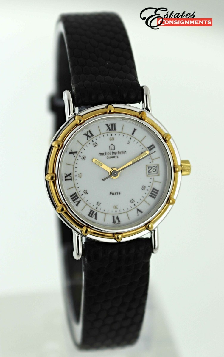 Michel Herbelin Paris 18k Yellow Gold and Stainless Steel Ladies