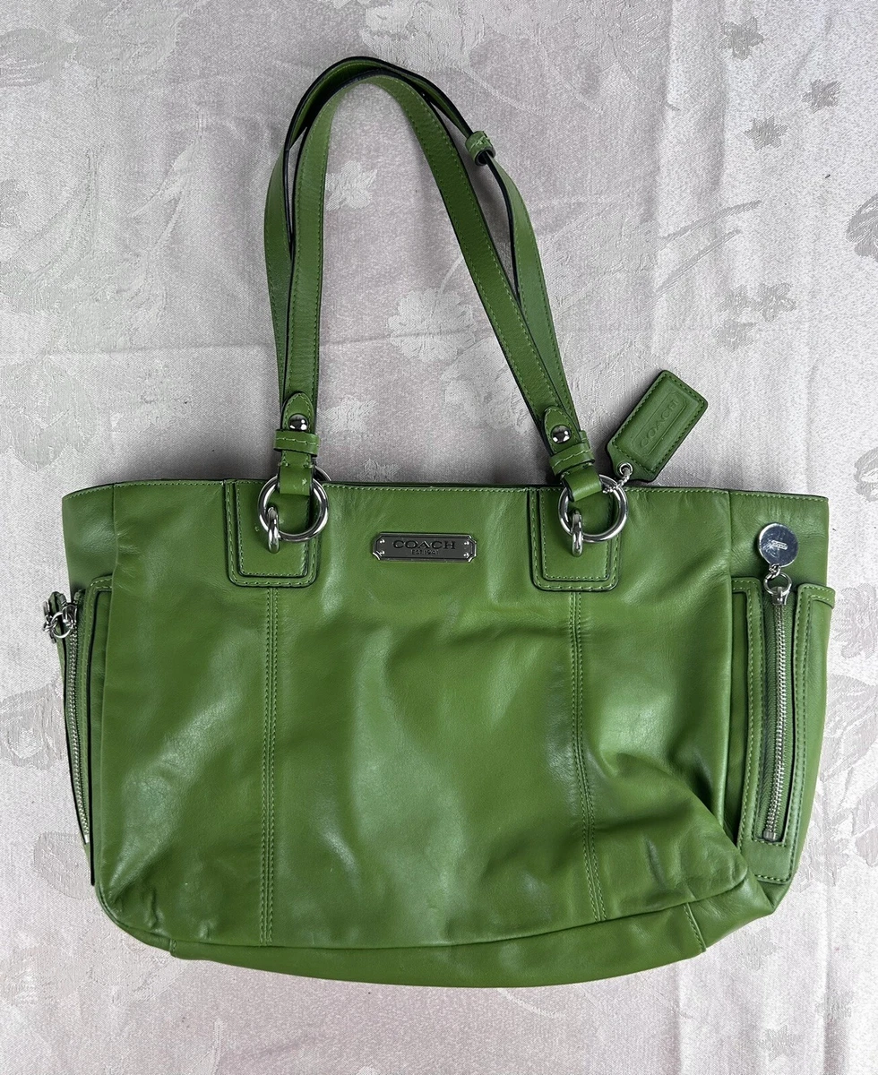 Coach Gallery Tote Shoulder Handbag Purse F19252 Green Leather eBay