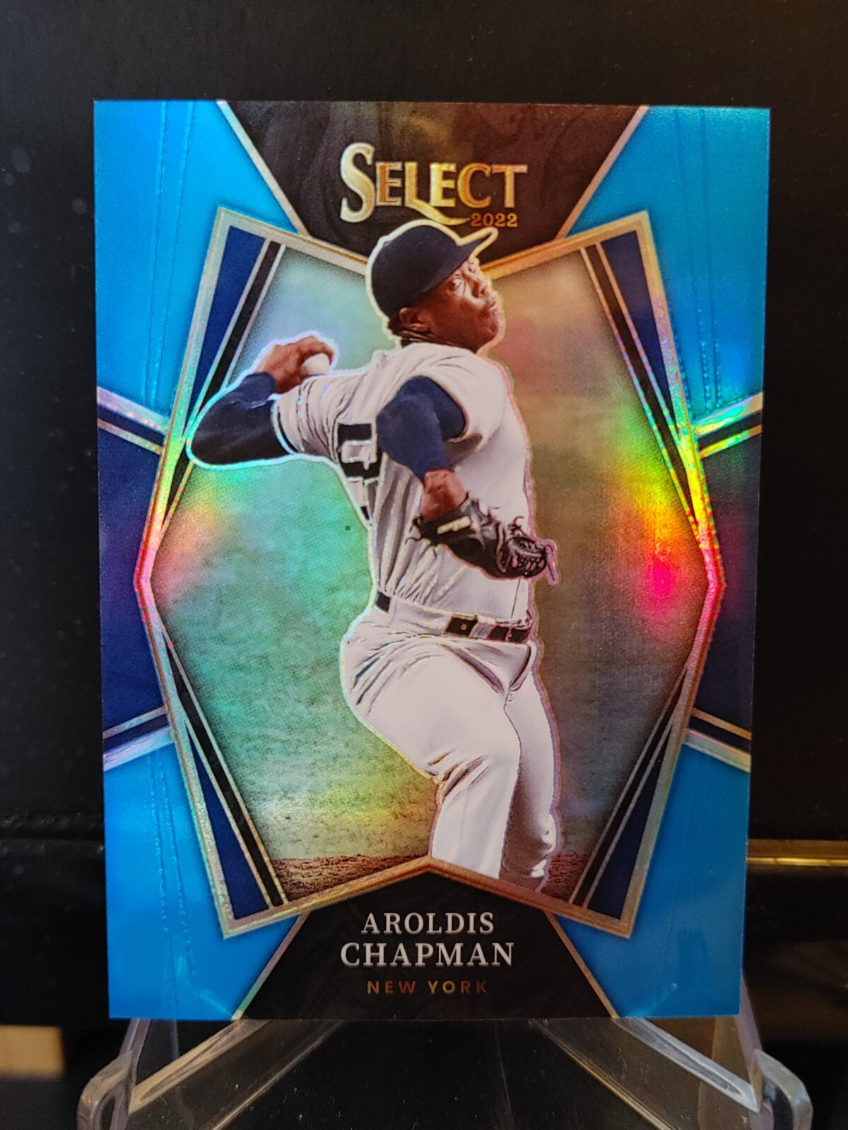 Aroldis Chapman 2022 Panini Select Premier Level Light Blue Prizm #196 - /149