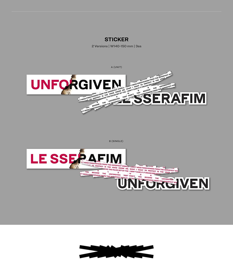 LE SSERAFIM [UNFORGIVEN] 1st Album WEVERSE Ver/QR Card+Poster+5