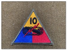 US ww2 Patch insigne 10th armored blindé dday Utah para veste casque GI ardennes
