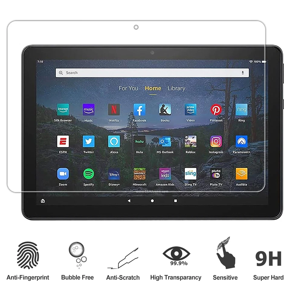 For Amazon Fire HD 10 2023 13th Gen 9H HD Clear Tempered Glass Screen Protector - Image 2 of 4