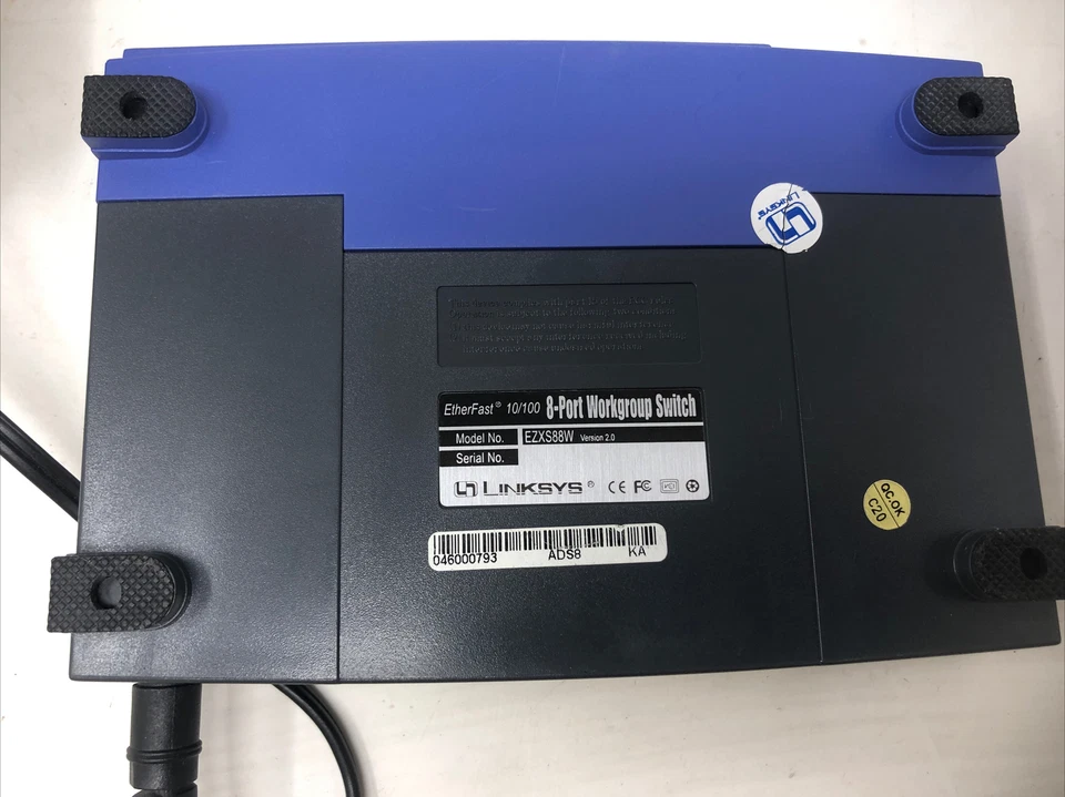 LINKSYS ETHERFAST 10/100 8-PORT WORKGROUP SWITCH EZXS88W - PREOWNED - Image 3 of 3