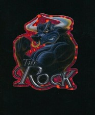 2001-02 WWF Wrestling The ROCK Vending STICKER Bull Logo Die Cut red SWSW6