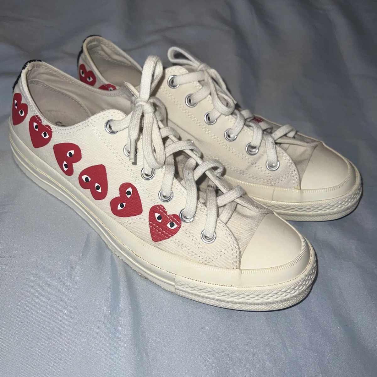 Comme des Garcons x Converse Play Chuck 70 Low 'Multi Heart' White / 9