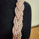 VINTAGE BRAIDED MULTI-STRAND PINK FAUX PEARL NECKLACE — photo 4