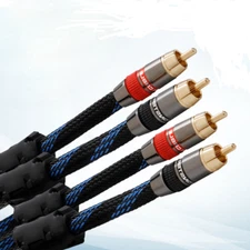 Pair High Purity 6N OCC Copper Cord HiFi Audio Signal Interconnect RCA Cable