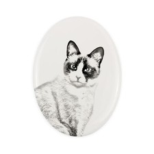 Snowshoe Cat Grave Plate With A Photo Of A Cat Art-Dog