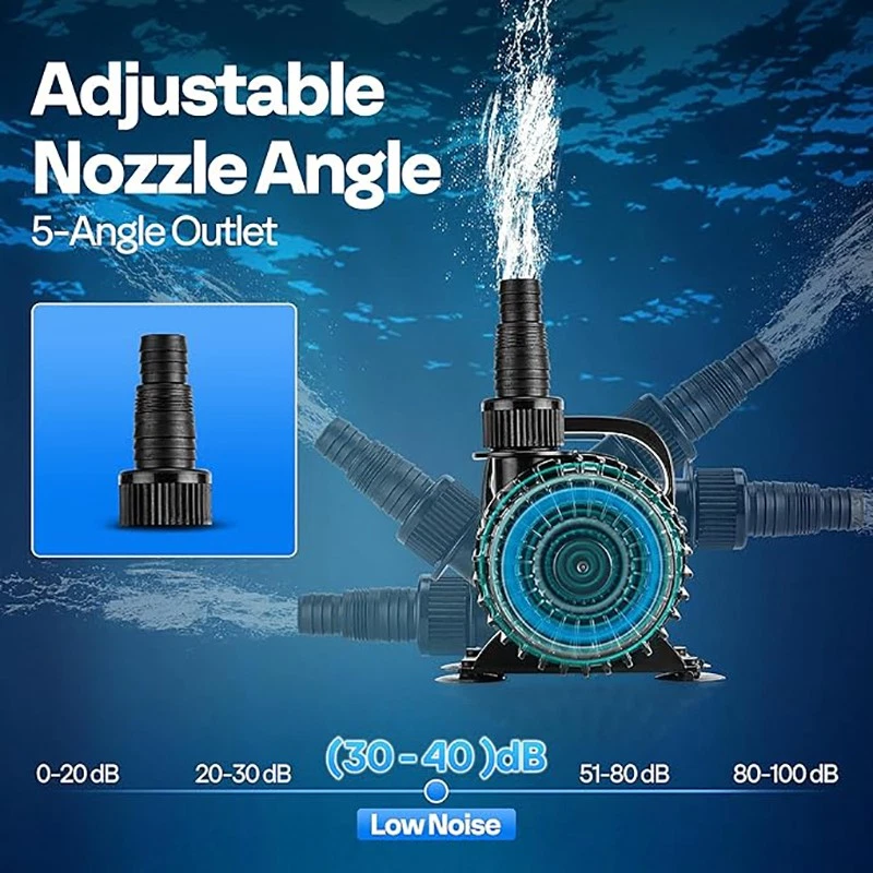 Bomba de agua eléctrica sumergible para estanque Koi piscina cascada fuentes pecera Foto 3 de 4