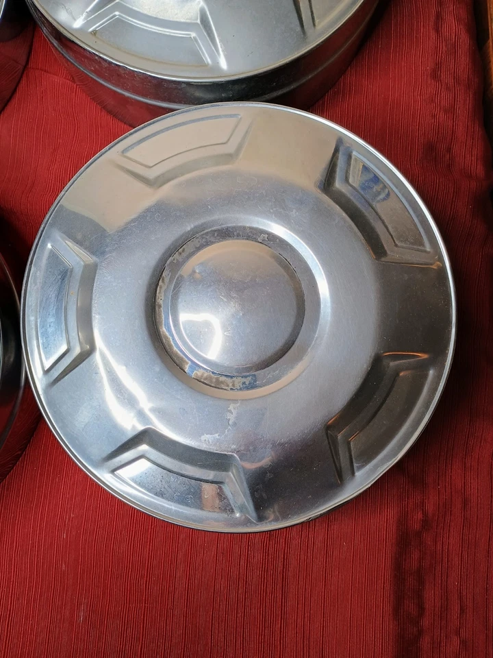 Set of 4 OEM 1987-96 Ford 3/4 Ton 4x2 Pickup Truck E350 Van 12" Dog Dish Hubcaps - Image 2 of 4