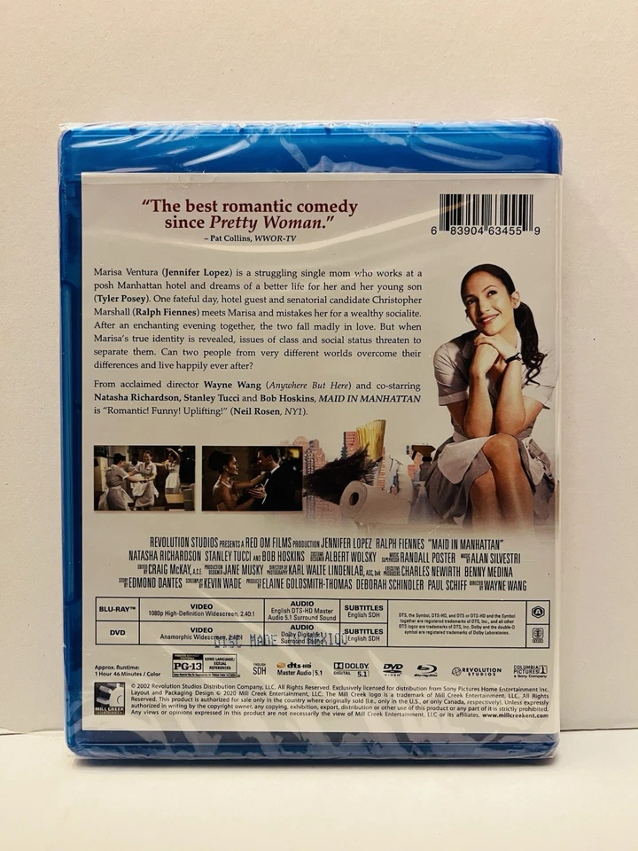 Maid in Manhattan (Blu-ray + DVD, 2002) Jennifer Lopez, Ralph Fiennes - Sealed - Image 2 of 2