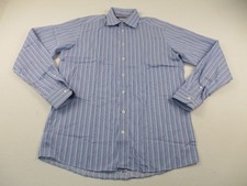 Eton Dress Shirt Men's 16 41 Blue Striped Contemporary Fit Long Sleeve