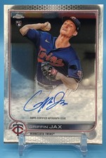 Topps Chrome 2022 Griffin Jax Minnesota Twins RC Rookie Auto Card #RA-GJ. rookie card picture