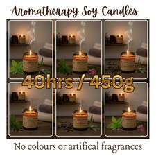 Large Aromatherapy Candles VEGAN Soy Plant Wax Jar Candle pure Essential oils 