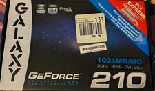 GALAXY 210 GEFORCE GRAPHICS CARD 1024MB/MO DDR2 HDMI DVI VGA, WITH DISC/ MANUAL