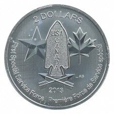 2013 Canada 2 Dollars 3/4 Oz Maple Leaf 1st Spec. Service World Coin Silver *091