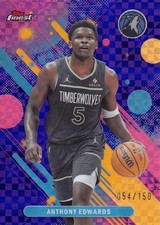 2025-26 Finest #63 Anthony Edwards Purple X-Fractor #/150