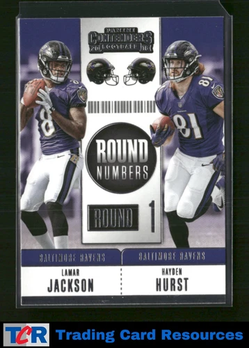 2018 Panini Contenders #RNA-JH Lamar Jackson Hayden Hurst Round Numbers