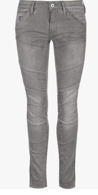 G-Star Raw Damen Custom Mid Skinny Kamden Grey Super Stretch Bleached Grey UK 8