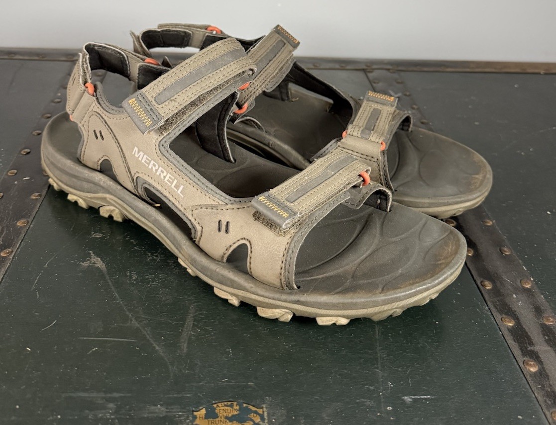 Merrell Sandali Doppio Cinturino Escursionismo Sport Spiaggia Marrone Arancione Uomo Taglia 13